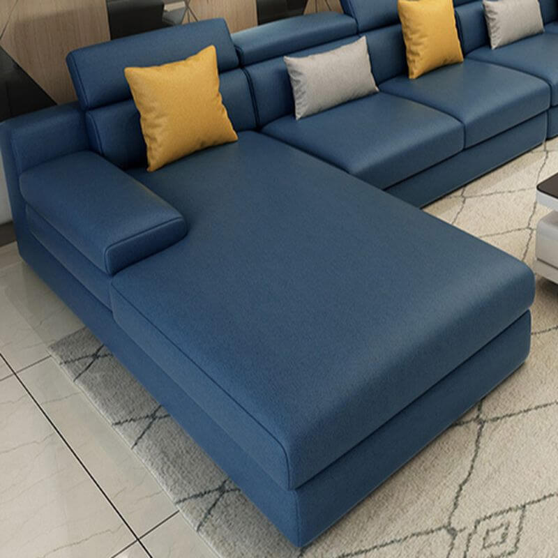 L-Shaped Sectional Sofa with Left-Facing Chaise - Standard Foam Cushions, Adjustable Headrest & Hidden Support - Perfect for Living Room, Home Theater or Family Room