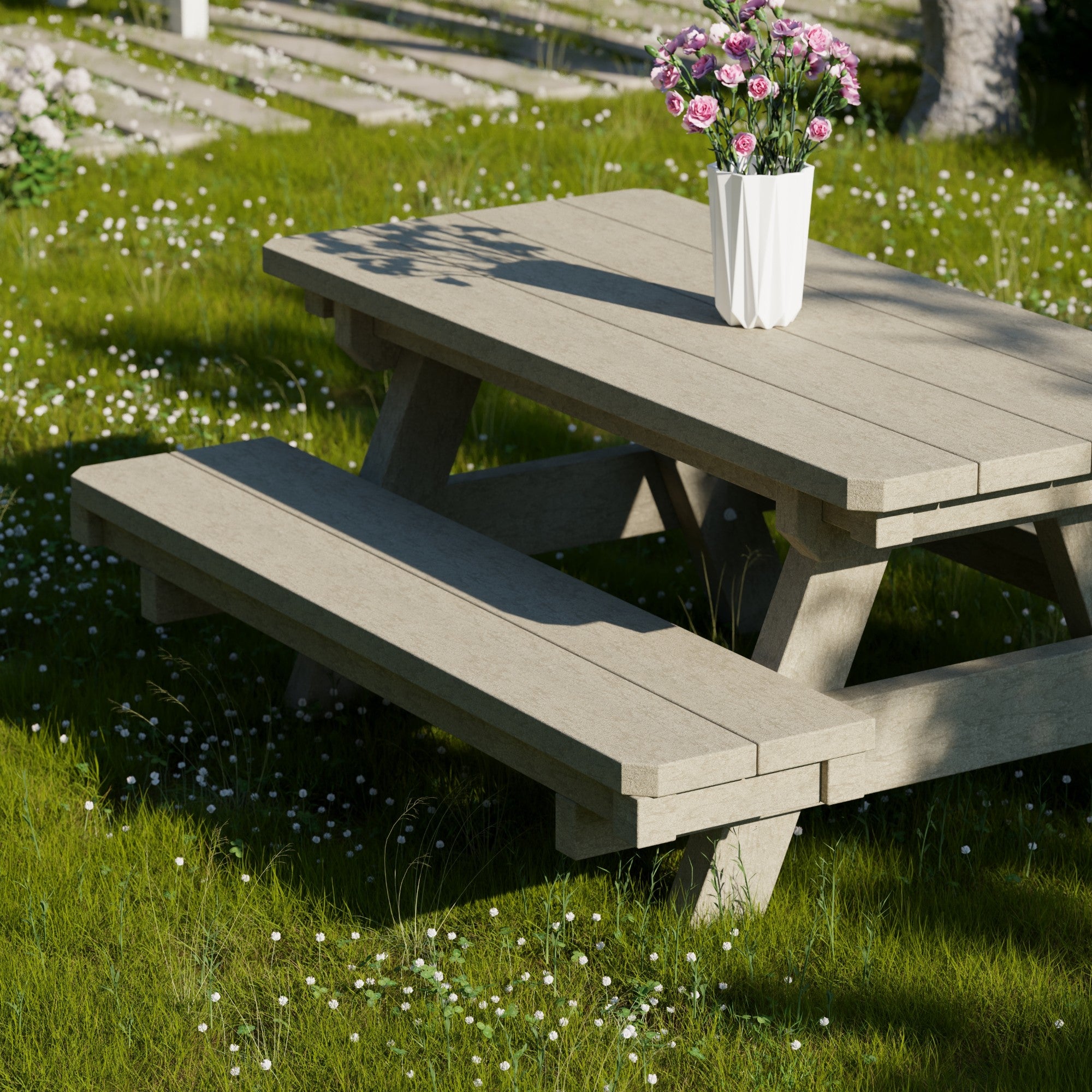 Heritage Kids Picnic Table - Durable Outdoor Wooden Table for Children's Playtime, Backyard, and Garden Activities