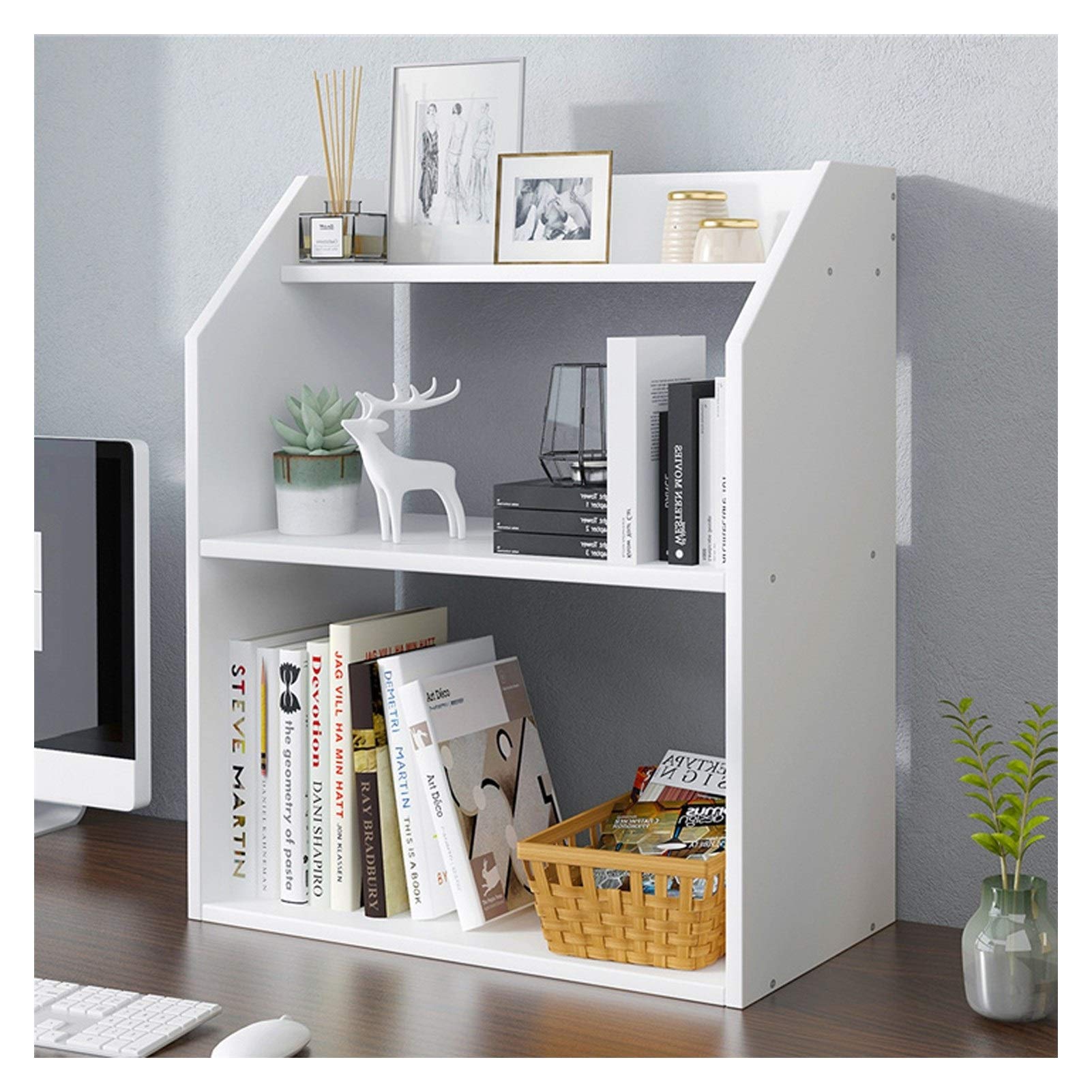 Liudan 5-Tier Bookshelf - White Wooden Bookcase for Home Office, Bedroom & Study - 20.1