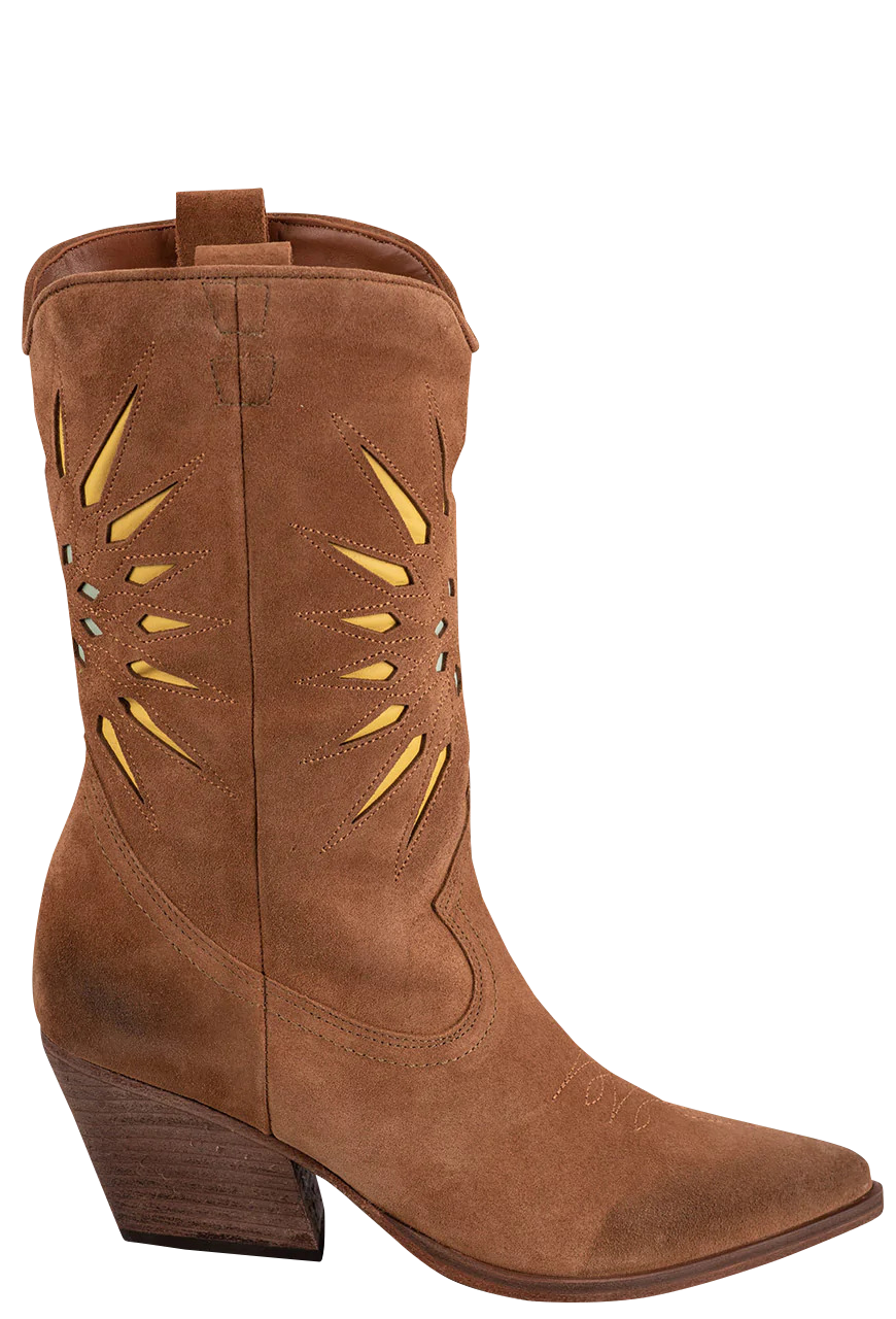 Golo Women's Brown Leather & Suede Ankle Boots - Comfortable Winter Booties for Casual Outfits & Office Wear