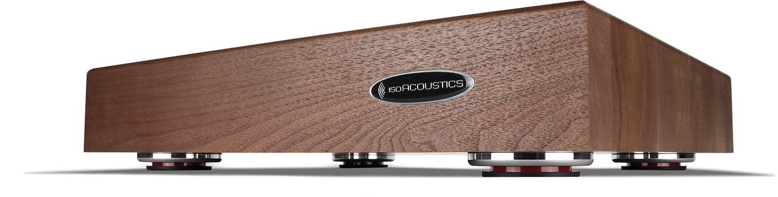 IsoAcoustics Delos Isolation Walnut Speaker Stands - Premium Audio Equipment for Home Theater & Studio Use