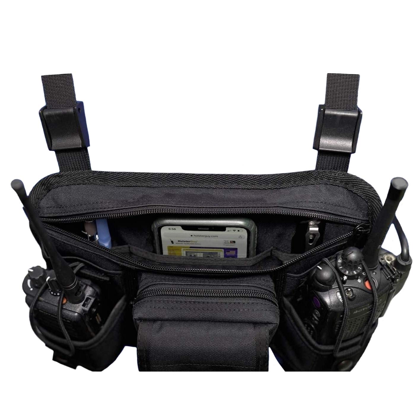 RCH-601D Adjustable Double Radio Chest Harness Shoulder Holster - Fits 4.75