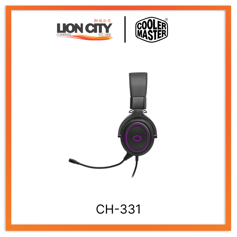 Cooler Master CH331 USB Gaming Headset with Noise Cancelling Mic - Comfortable Over-Ear Headphones for PC, PS4, Xbox - Perfect for Competitive Gaming & Long Streaming Sessions