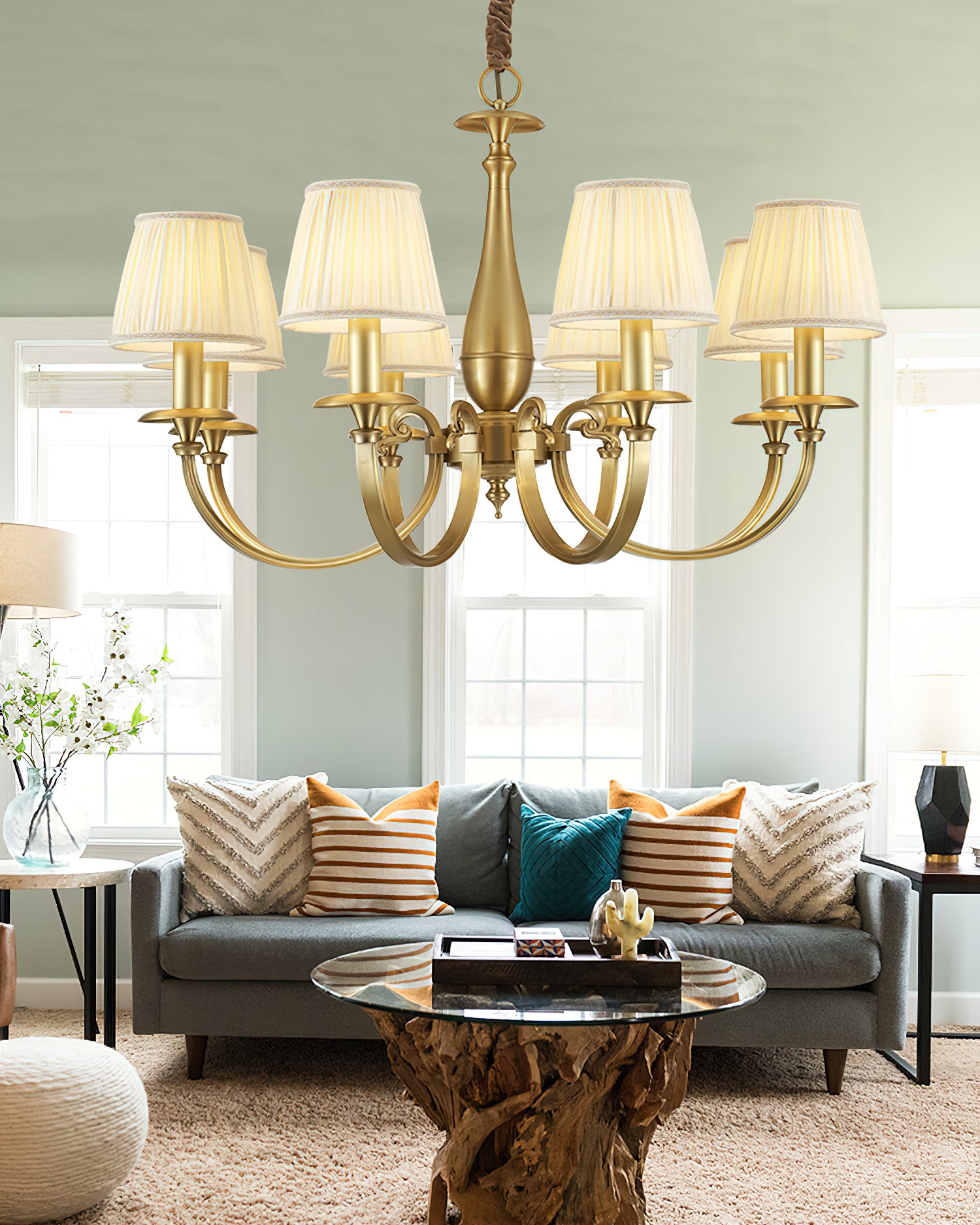 Elegant Menlo Park Chandelier - Modern Crystal Ceiling Light Fixture for Dining Room, Living Room & Bedroom | Perfect for Home Decor & Wedding Venues
