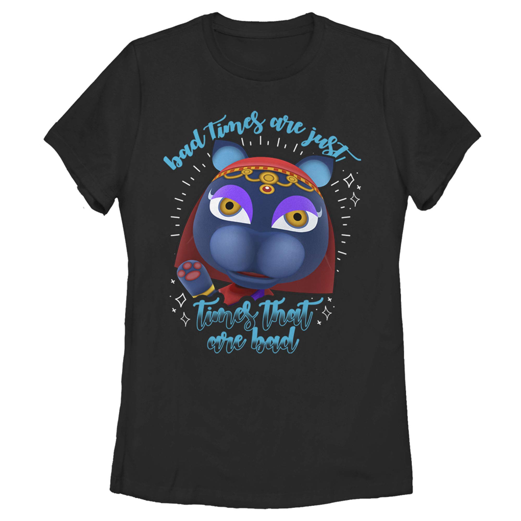 Women's Nintendo Animal Crossing 'Bad Times Are Just Times That Are Bad' Graphic T-Shirt - Casual Gaming Tee for Fans & Comfort Wear