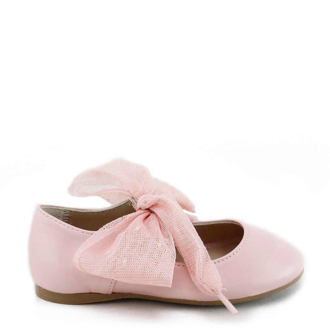 Pink Ballerina Bow Shoes for Girls - Elegant Ballet Flats with Ribbon Bows | Perfect for Dance Recitals, Parties & Everyday Wear
