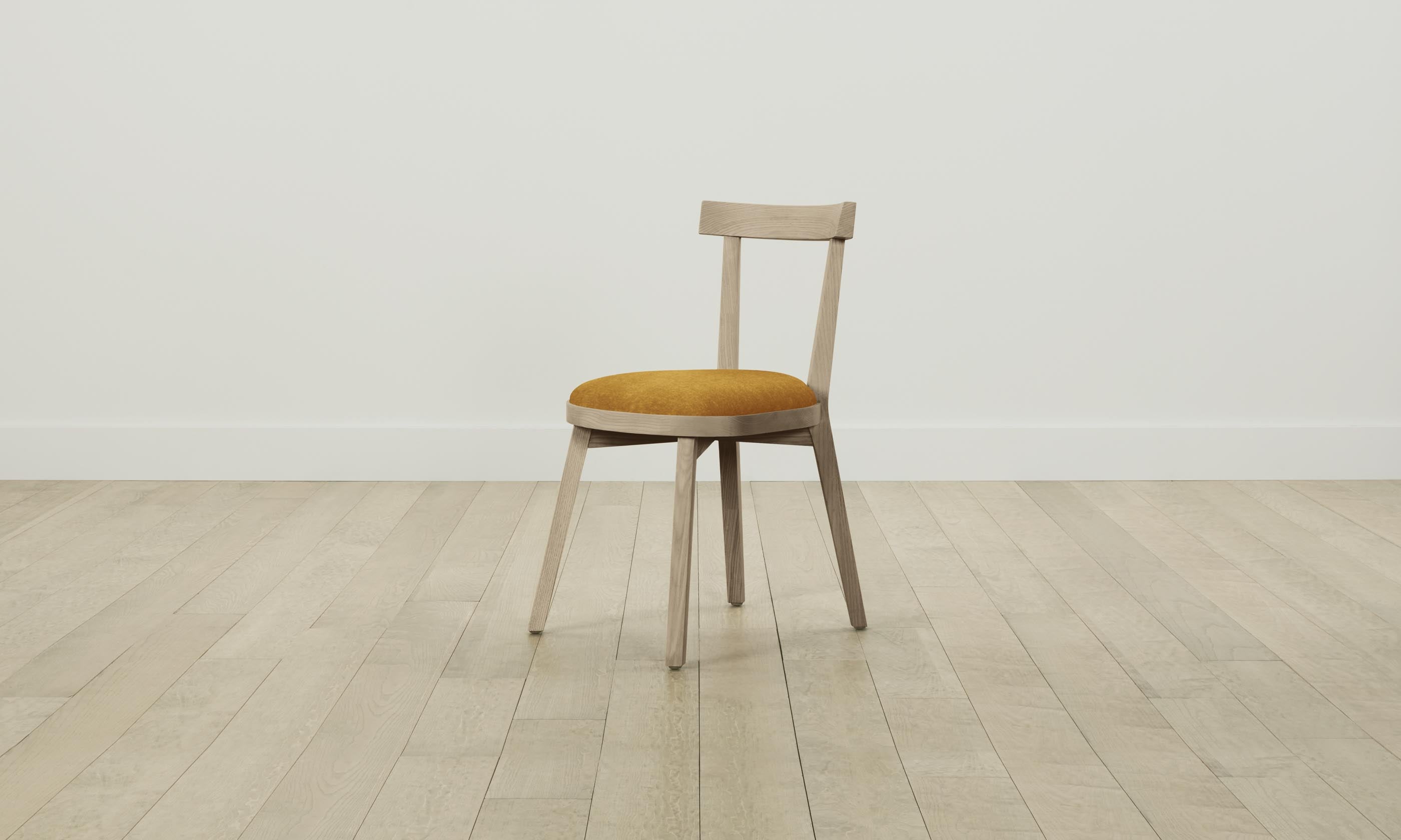 Allen Dining Chair - Mohair Upholstered in Amber - Elegant & Comfortable for Dining Room, Kitchen, or Office