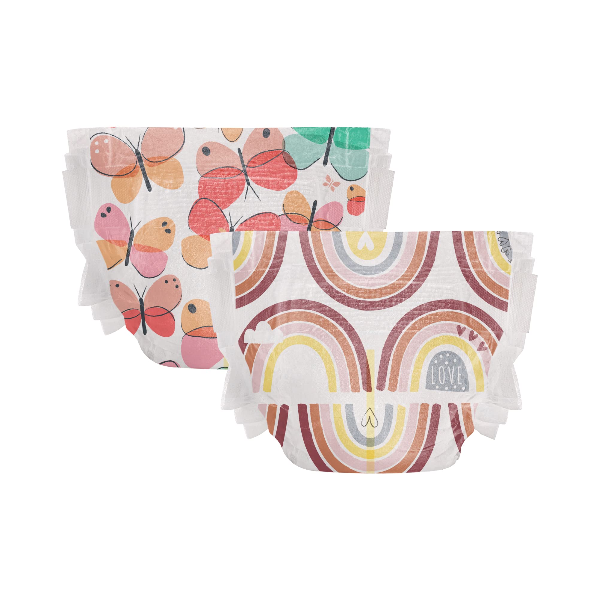The Honest Company Clean Conscious Diapers for Sensitive Skin - Hypoallergenic, Fragrance Free Baby Diapers | Size 5 (27+ lbs), 44 Count | Soft Girl Prints | Perfect for Overnight Protection & Daycare Use
