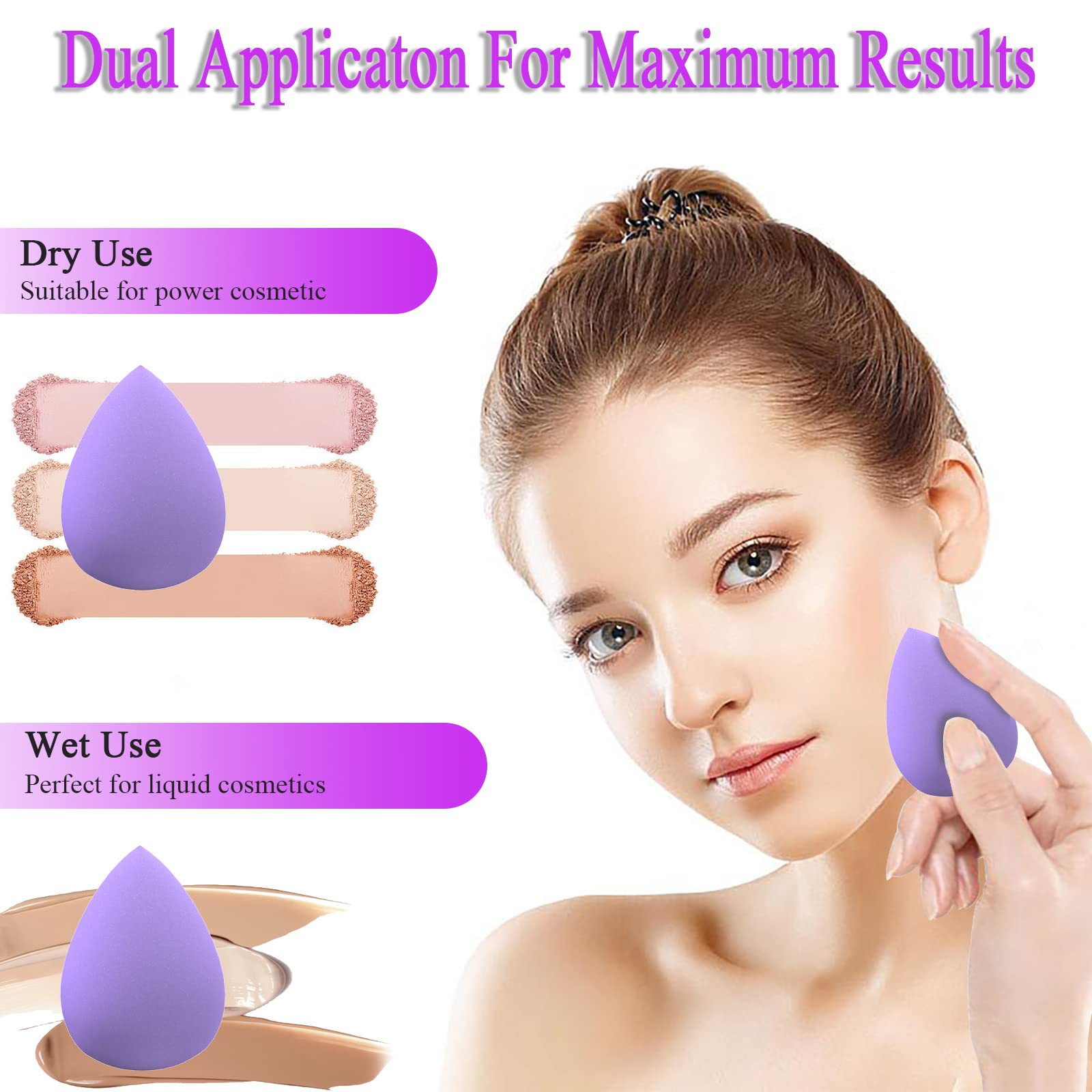 Premium Silicone Makeup Sponge Holder with Beauty Blender - Double-Sided Breathable Travel Case for Makeup Sponges, Shatterproof Cosmetic Organizer (Purple) | Perfect for On-the-Go Touchups, Travel Essentials & Daily Makeup Routine