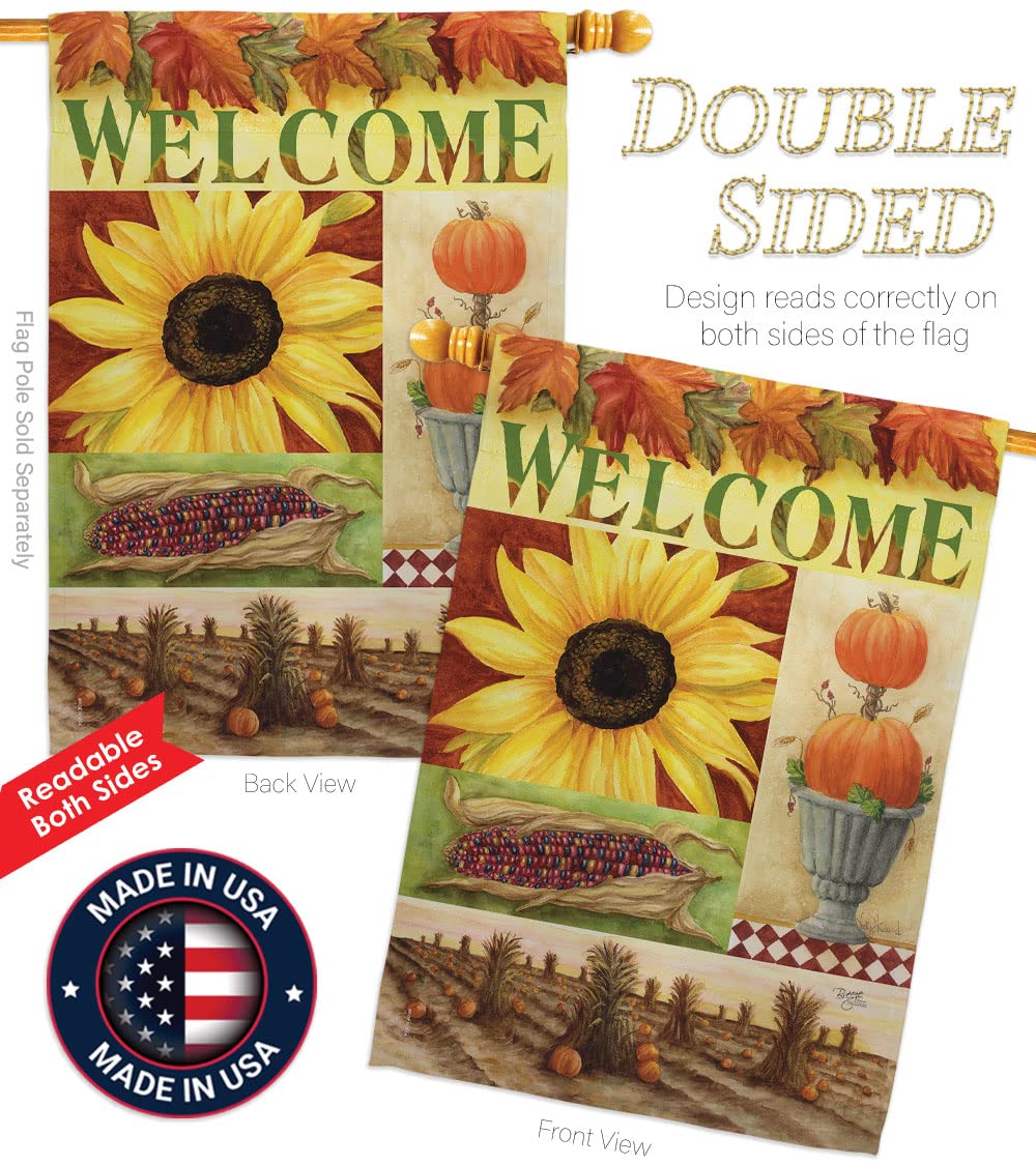 Sunflower Fall Harvest Vertical Flags Set - Home & Garden Decor for Autumn