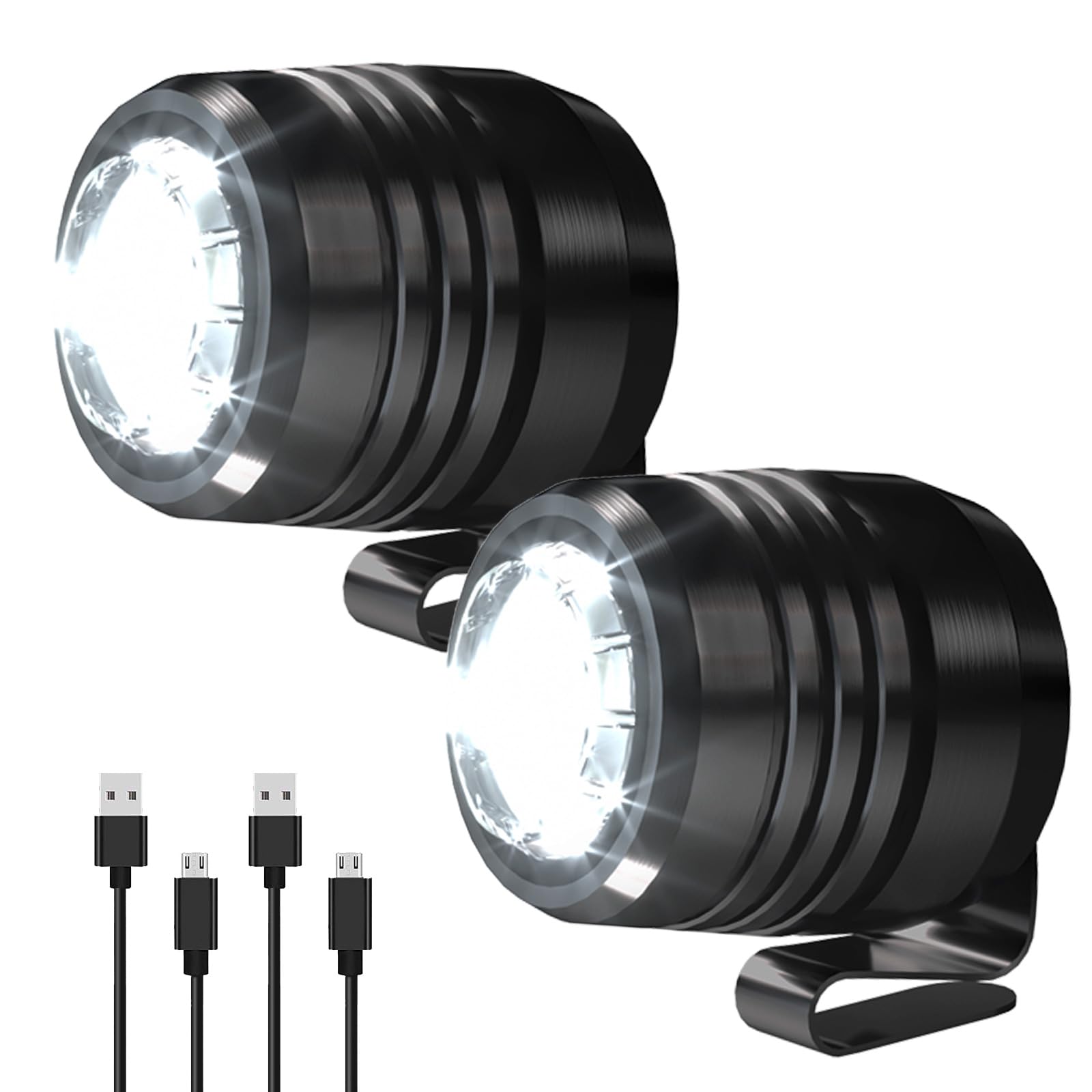 Rechargeable Shoe Headlights - 2 Pack LED Flashlight Attachment for Clogs & Sandals | Kids, Women & Men Shoe Charms Accessories | Perfect for Night Running, Camping & Outdoor Activities