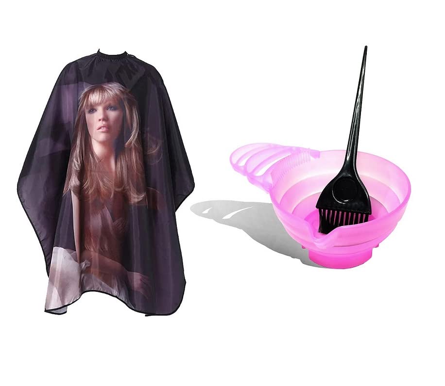 Airtick Professional Hair Coloring Kit - Dye Bowl, Brush & Black Hair Cutting Sheet Set for Salon & Home Hair Styling | Perfect for DIY Hair Color, Highlights & Salon Styling