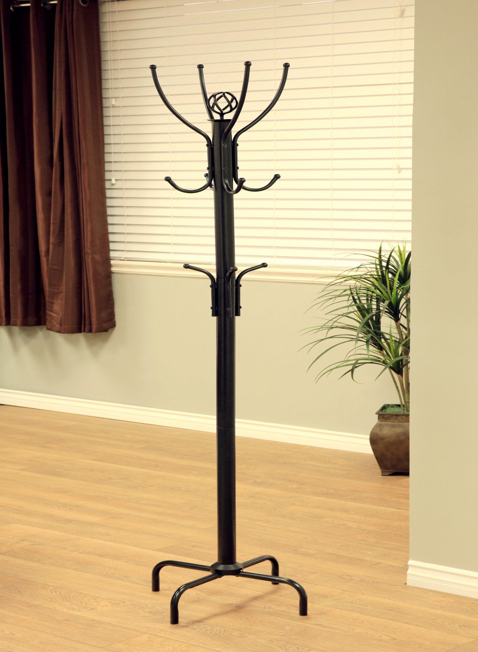 Frenchi Home Furnishing 12-Hook Wall Mounted Coat Rack - Heavy Duty Metal Entryway Organizer for Hats, Scarves & Jackets - Perfect for Hallway, Bedroom & Mudroom Organization