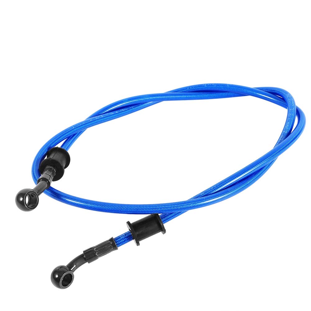 Aramox 120cm Motorcycle Brake Clutch Oil Hose - High Pressure Braided Steel Line Pipe (Blue) for Dirt Bikes, ATVs & Cruisers - Perfect for Off-Roading & Street Riding