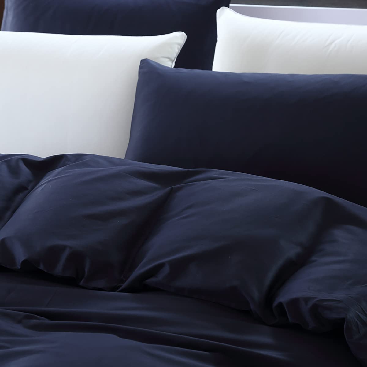 Premium KAREVER Solid Navy Blue Comforter Set - King Size Bedding Set with Soft Quilt, Breathable Blanket & Durable Comforter | Luxury Bedroom Decor for Cozy Nights & Stylish Home Upgrade