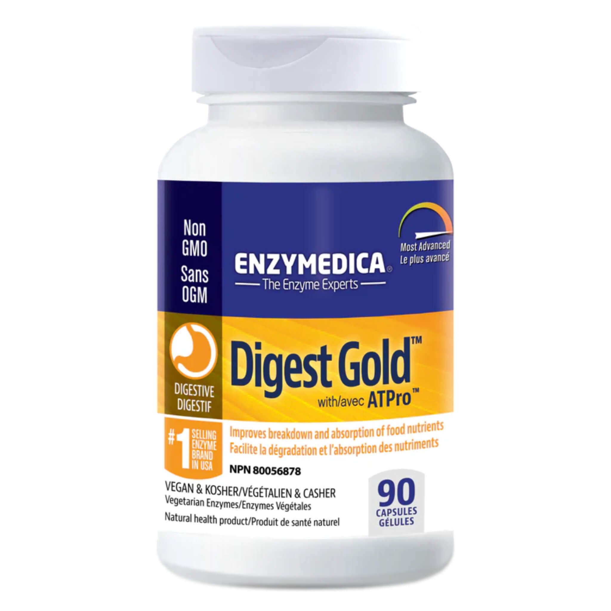 Digest Gold - Premium Digestive Enzyme Supplement for Gut Health & Digestion Support - Ideal for Bloating, Gas Relief & Nutrient Absorption - Use Daily for Optimal Digestion After Meals