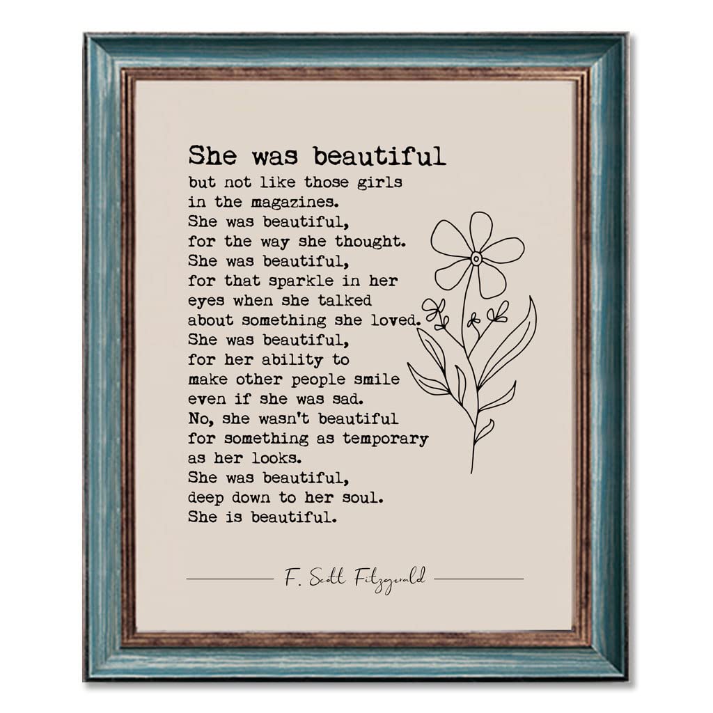 Beautiful Girl's Bedroom & Farmhouse Wall Decor - 8x10 Inch Unframed Sign for Boho Farmhouse, Shelf & Living Room Decor - Perfect Women's Gift for Home & Office