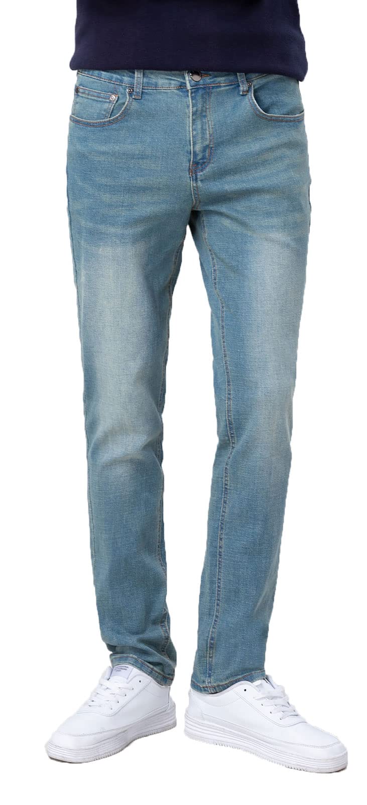 Slim Fit Tapered Jeans for Men - Plaid & Plain Denim Pants | Casual Wear, Office & Everyday Outfits