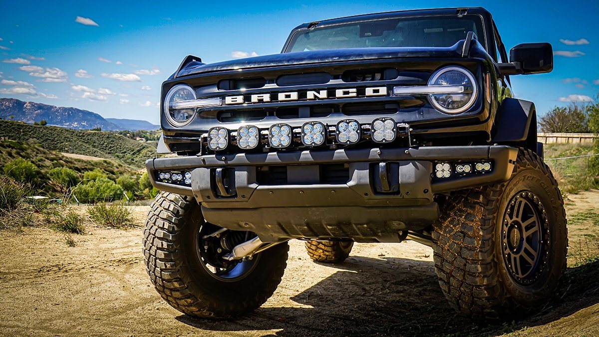2021-2024 Ford Bronco Baja Designs SAE Fog Light Pocket Kit - Off-Road LED Lighting for Enhanced Visibility & Safety in Foggy or Night Driving