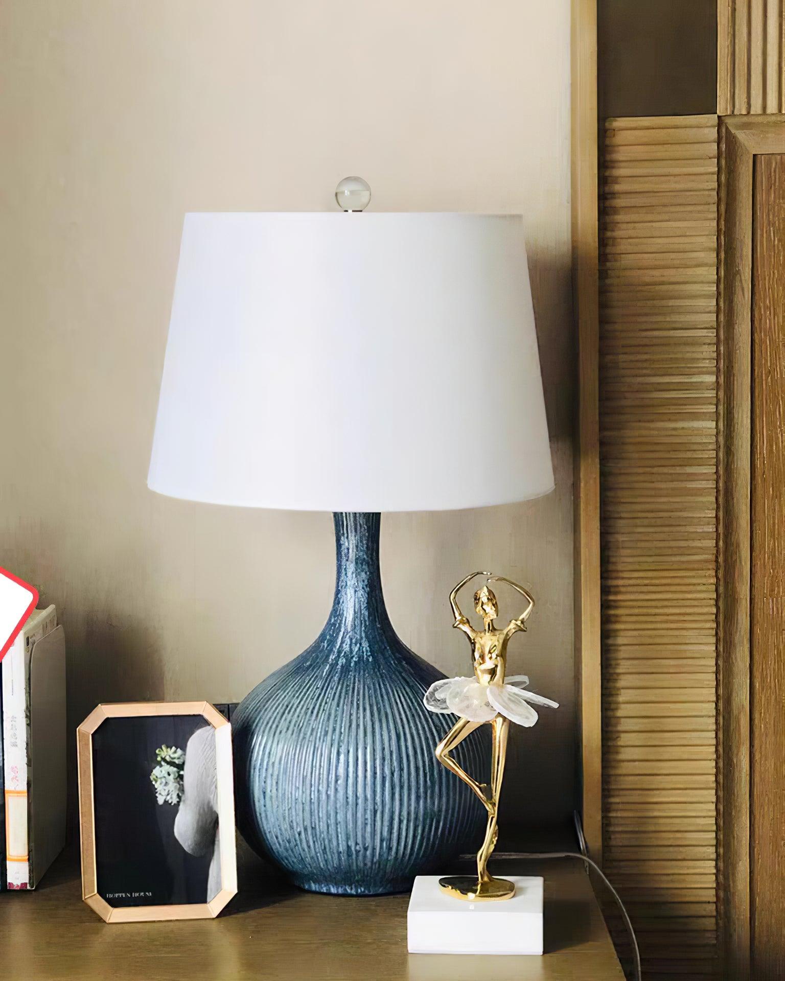 Kole Ceramic Table Lamp - Modern Home Decor Lighting for Bedroom, Living Room & Office - Stylish & Energy Efficient LED Lamp