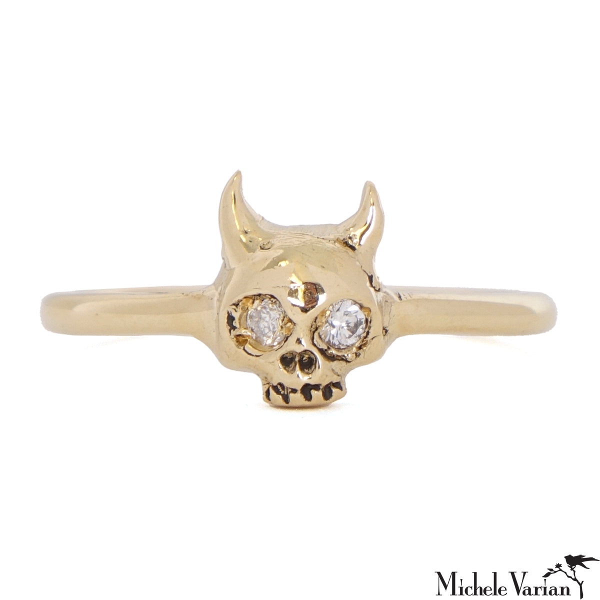 Baby Lucifer Ring with Diamond - Gothic Jewelry for Women, Trendy Devil Ring for Halloween & Cosplay, Unique Gift for Her