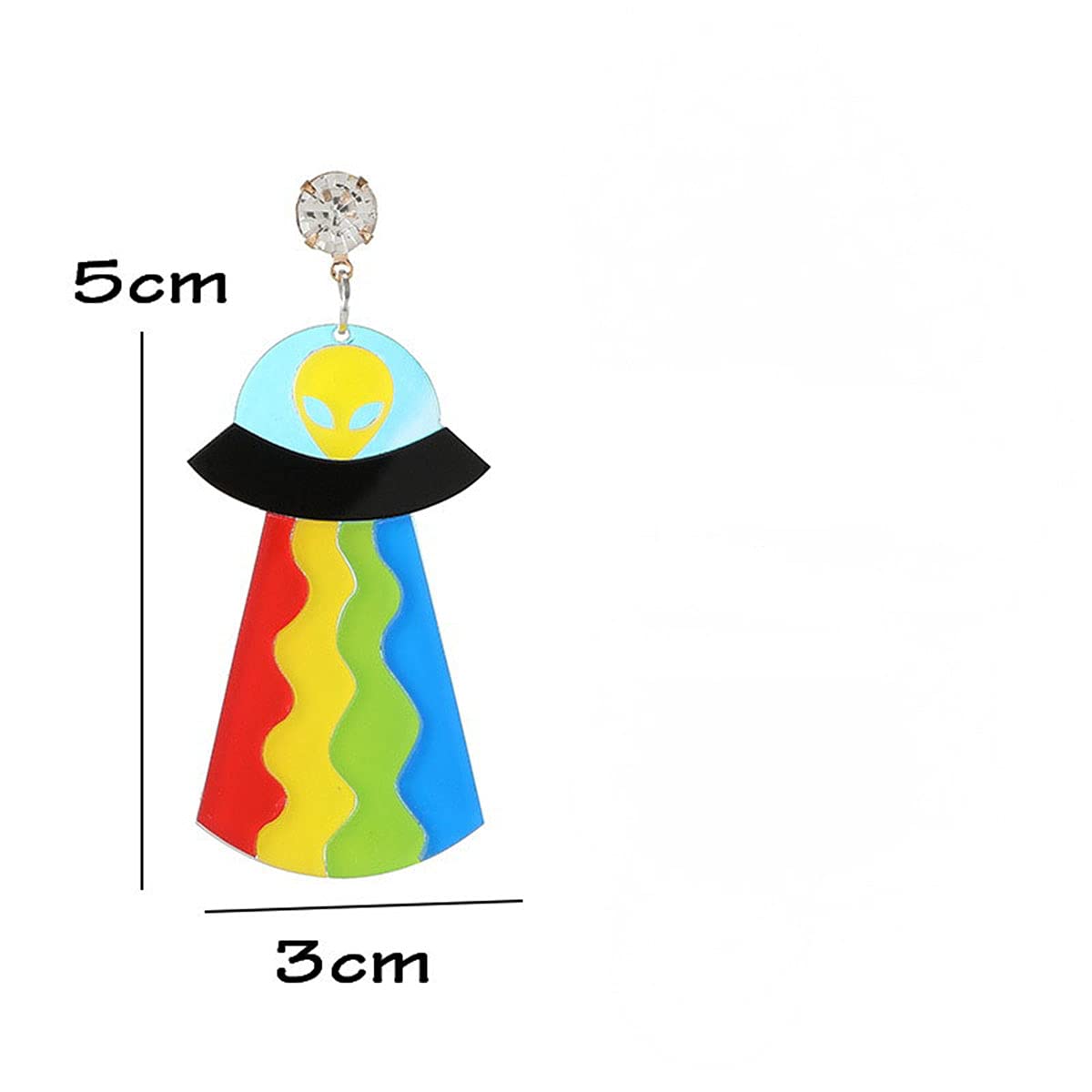 Funny UFO Alien Acrylic Dangle Earrings - Cute Cartoon Spaceship Drop Earrings for Women | Lightweight Acrylic Jewelry for Cosplay, Sci-Fi Parties & Unique Gifts