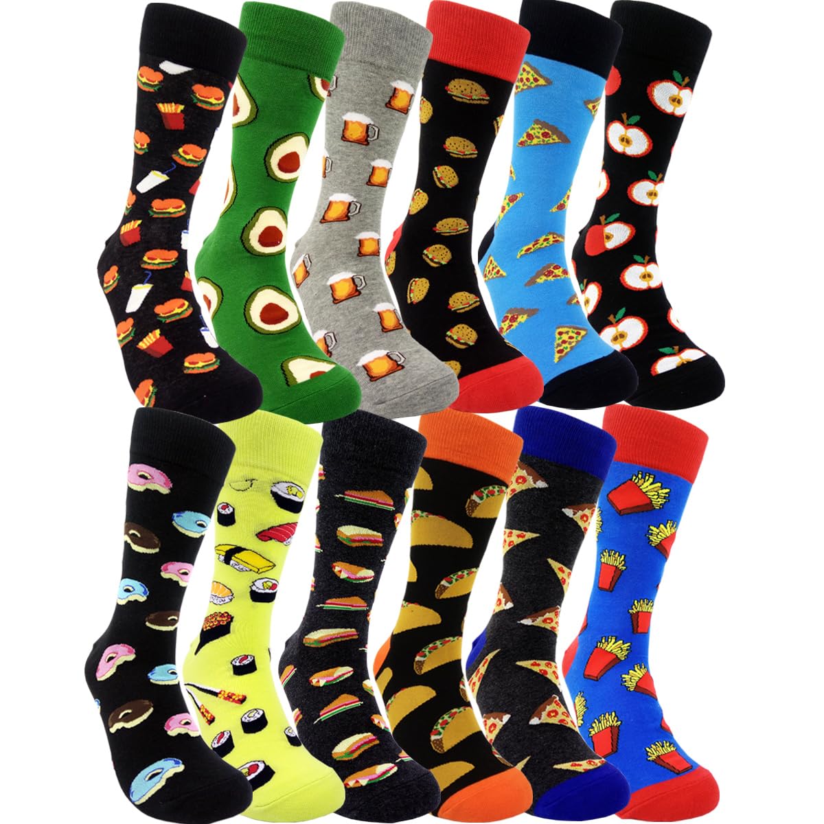 Funny Men's Dress Socks with Crazy Patterns - 100% Cotton Novelty Socks for Men - Perfect Gifts for Christmas, Birthday & Office Parties - Great for Casual Wear, Costume Outfits & Gift Giving