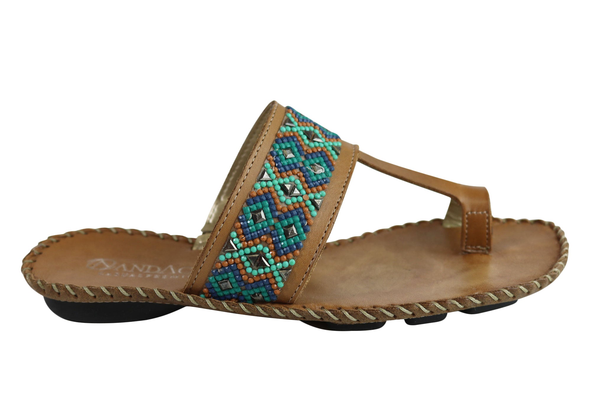 Andacco Zenia Women's Comfortable Leather Sandals - Brazilian Made Flip Flops for Beach, Travel & Summer Outfits
