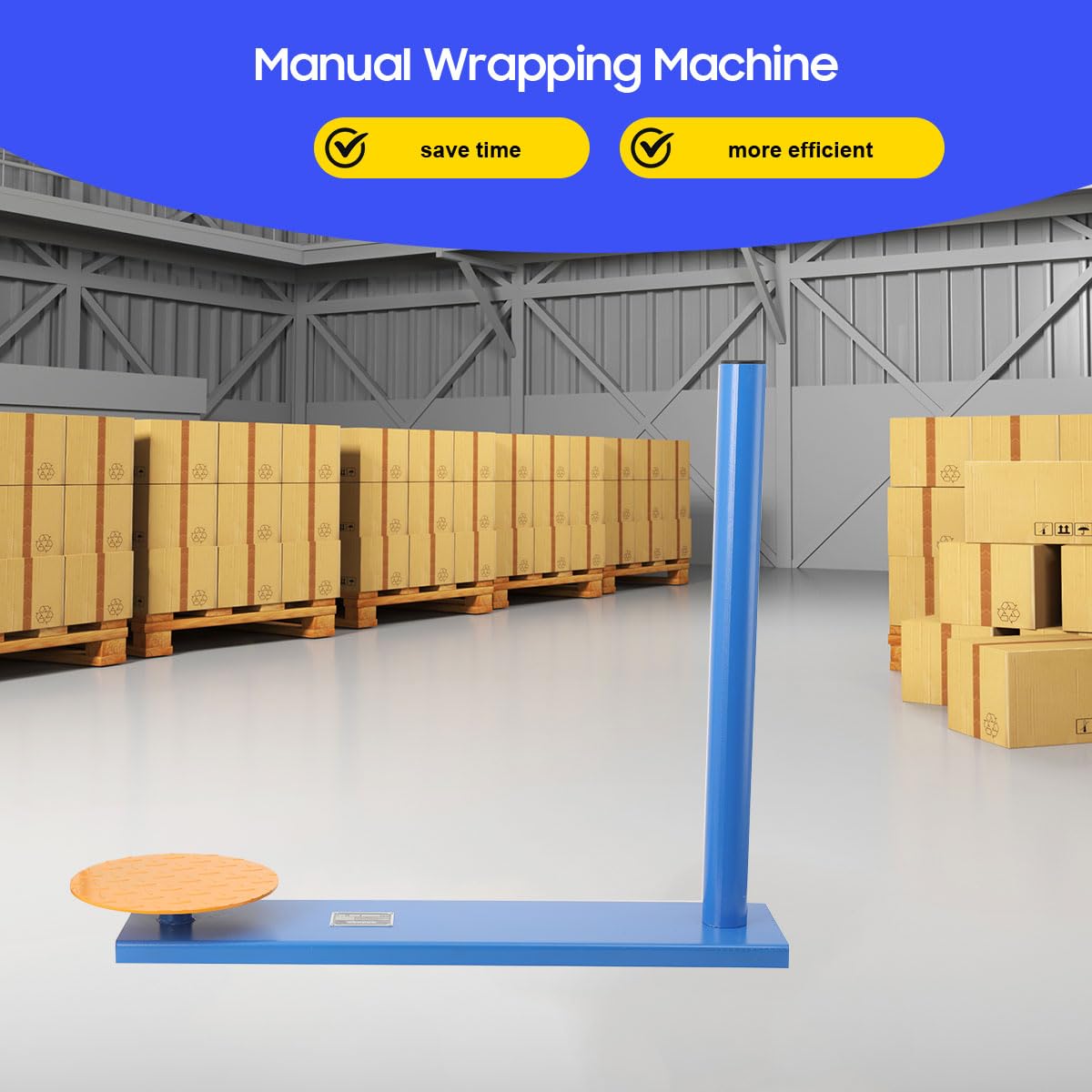 Manual Stretch Film Wrapping Machine - Handheld Packing Dispenser for Warehouse, Factory, Logistics & Shipping - Durable Packaging Tool for Express Stations, Supermarkets & Industrial Use
