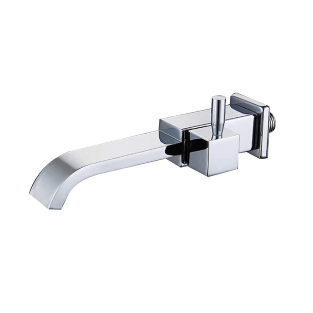 Modern Wall Mounted Single Handle Bathroom Sink Faucet - Hot & Cold Water Solid Brass Vanity Faucet with Chrome Finish | Perfect for Small Bathrooms, Powder Rooms & Contemporary Home Decor