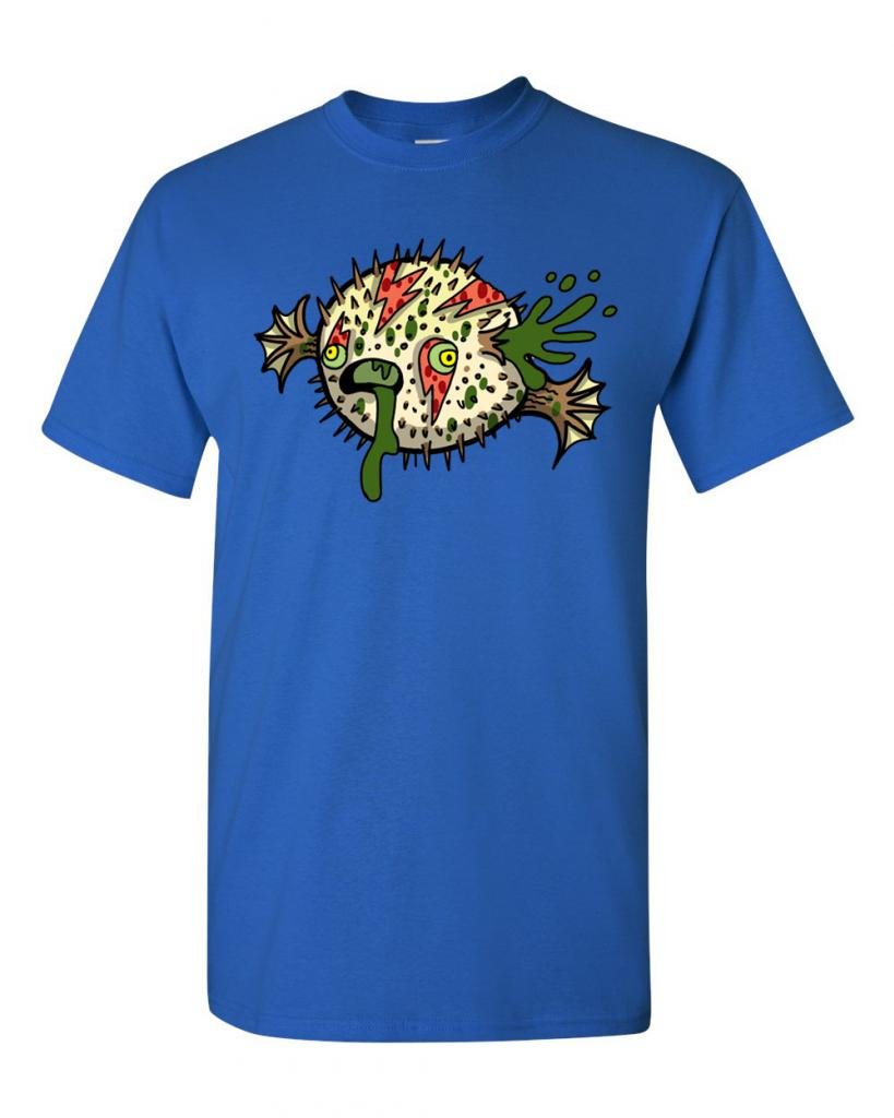 Zombie Blowfish Undead Animals Graphic T-Shirt for Men & Women | Horror Novelty Tee | Perfect for Halloween Costumes, Cosplay & Comic Conventions