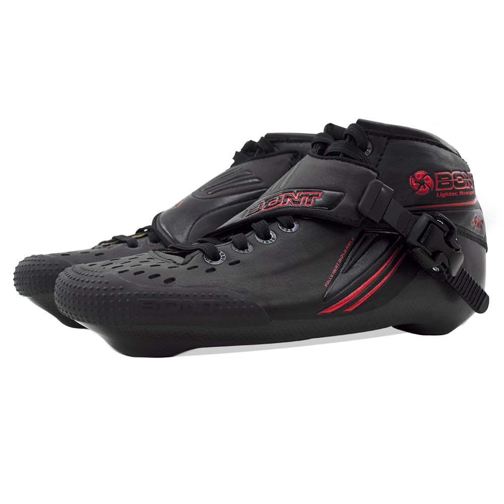Bont Jet Inline Speed Skates - Vegan Heat Moldable Carbon Fiber Racing Skates with Elemental Wheels & ABEC7 Bearings for Professional Speed Skating & Competitive Roller Derby