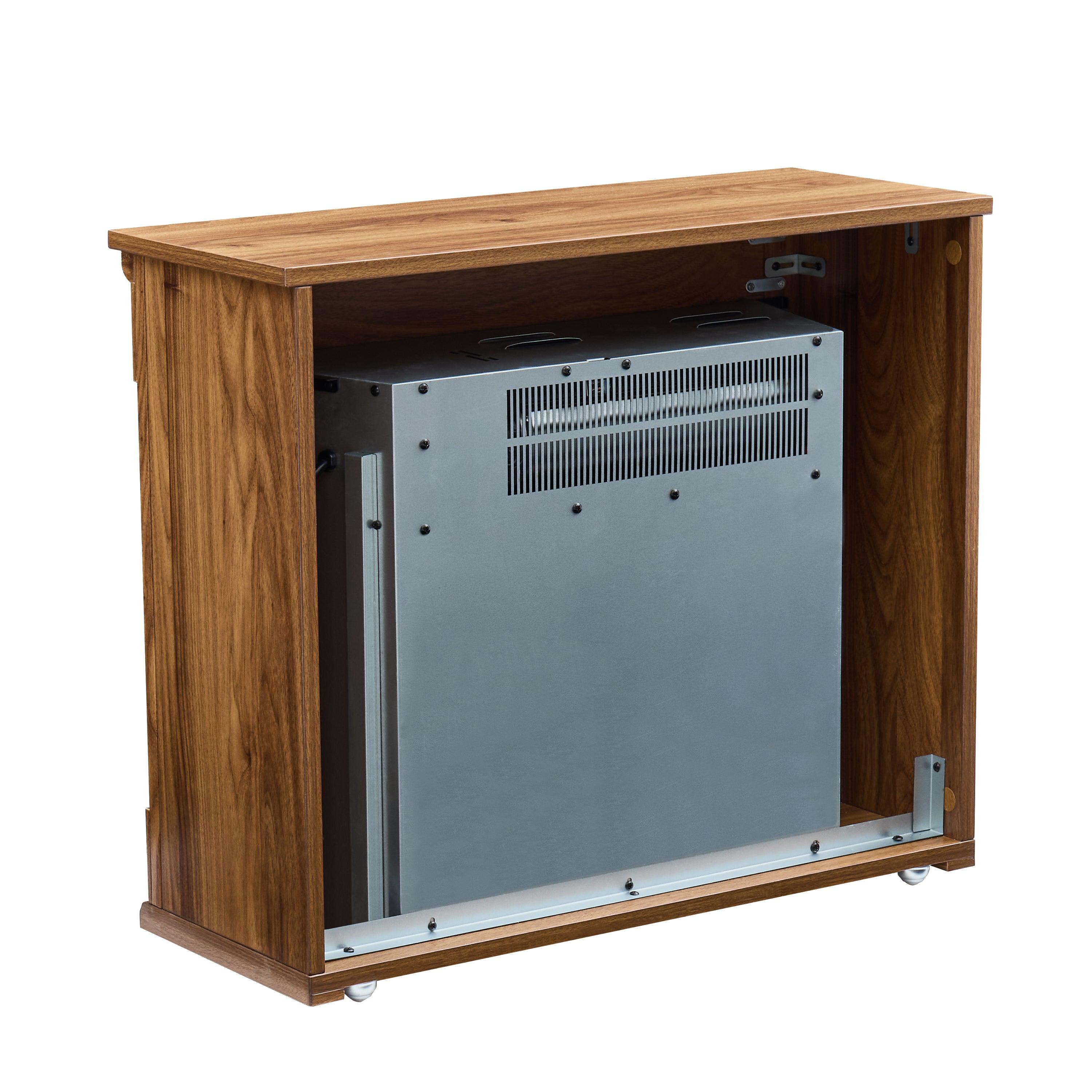 28 Inch TV Stand with Electric Fireplace - Modern Entertainment Center for Living Room, Bedroom & Home Theater