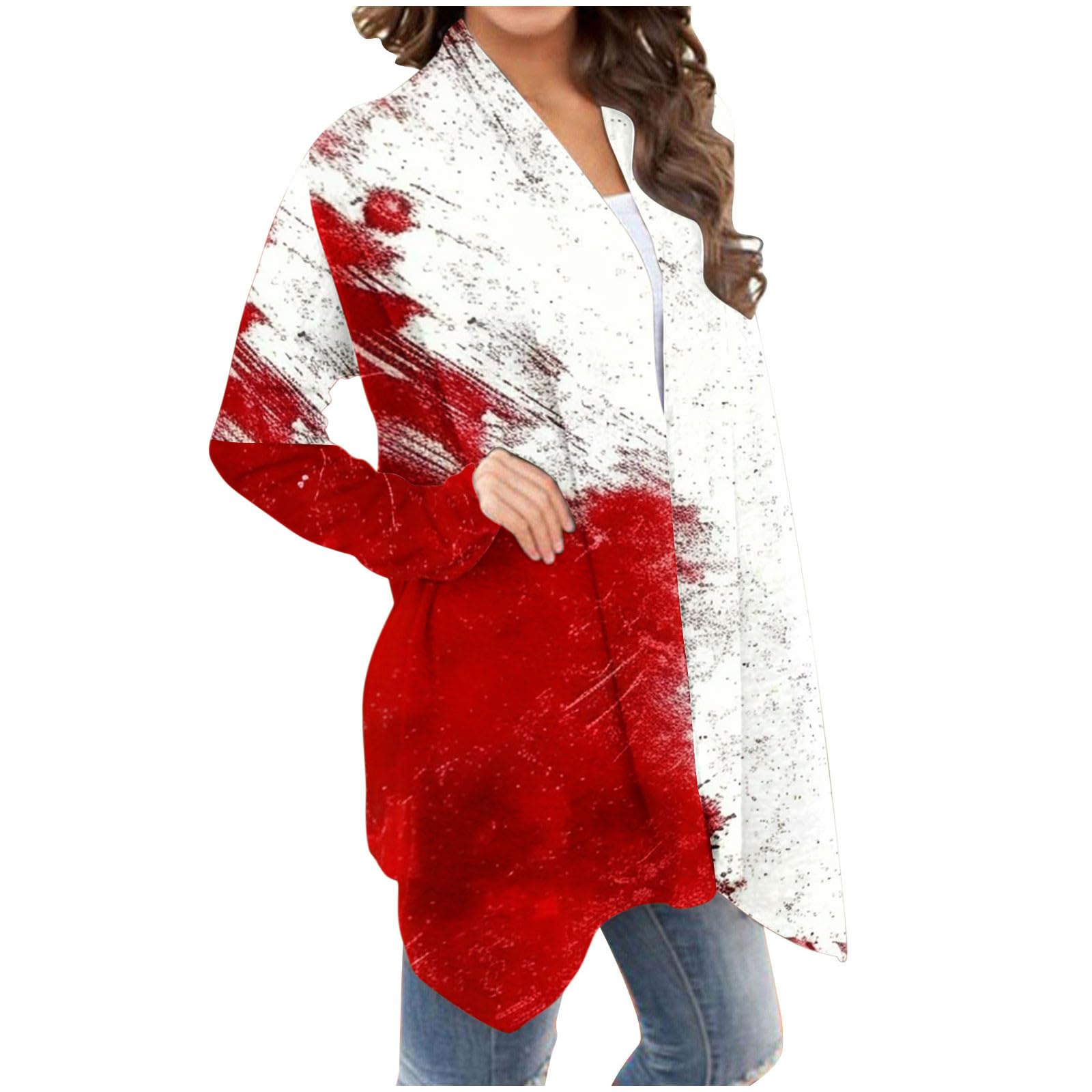 Women's Lightweight Halloween Cardigan Sweater - Long Sleeve Open Front Fall Cardigan for Women - Cozy Knit Top for Autumn & Halloween Parties 2024