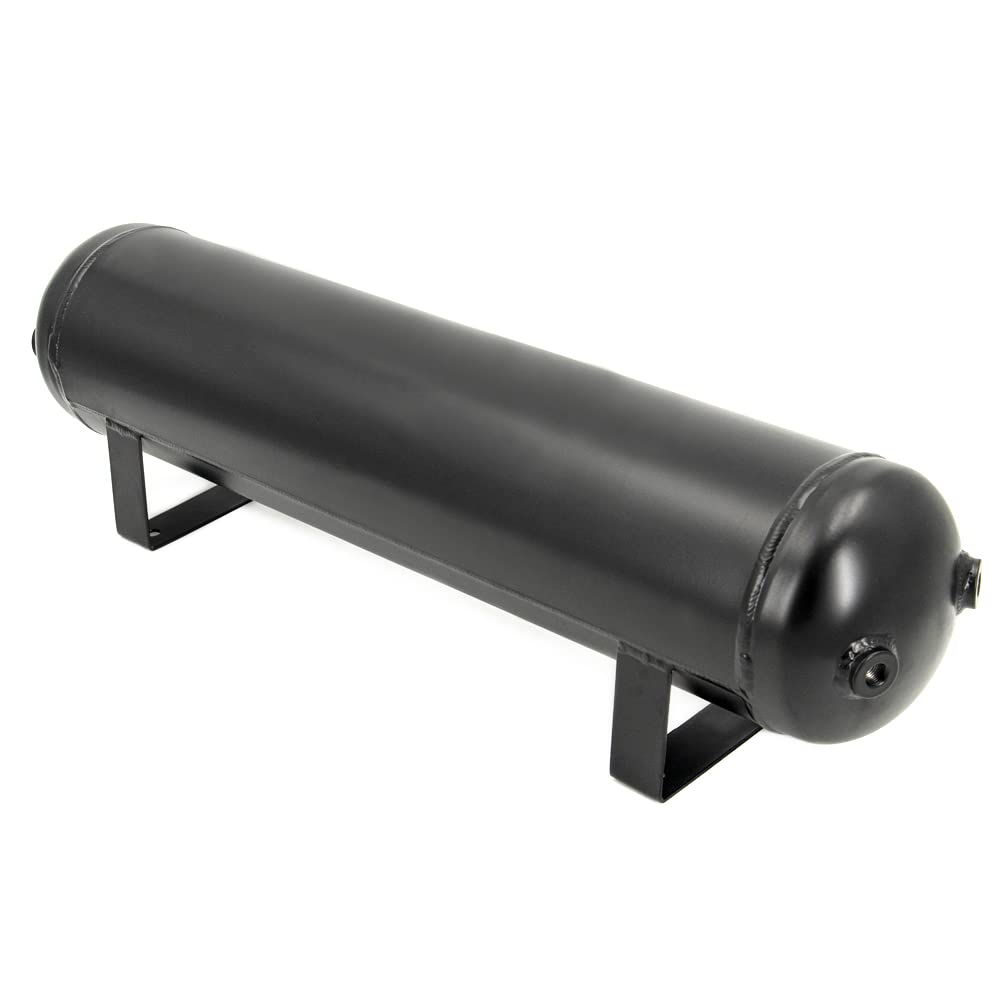 5 Gallon (18 Liter) Compressed Air Storage Tank - Heavy Duty Air Ride Receiver Tank for Car, Truck & Train Air Suspension Systems - Perfect for Air Ride Suspension, Train Horns & Air Accessories (Black)