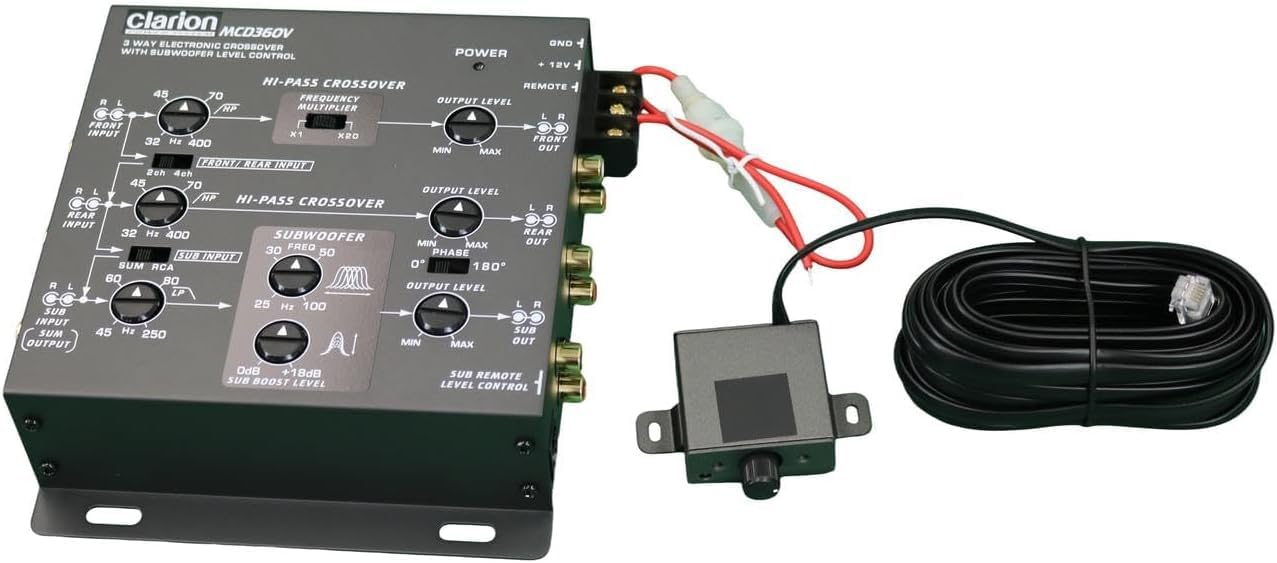 Clarion MCD360 3-Way 6-Channel Electronic Crossover with Subwoofer Control - Car Audio System for Enhanced Bass & Sound Quality | Perfect for Car Stereo Upgrades & Custom Audio Installations