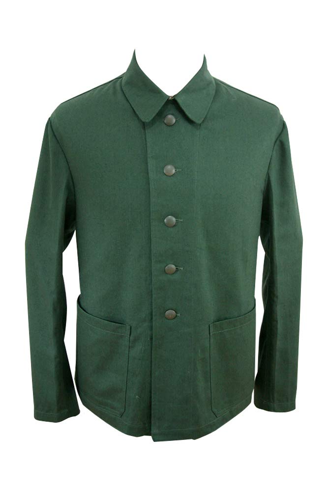 Original German WWII HBT Reed Green Drill Service Tunic - Authentic Reproduction for Reenactment, Collectors & Historical Displays
