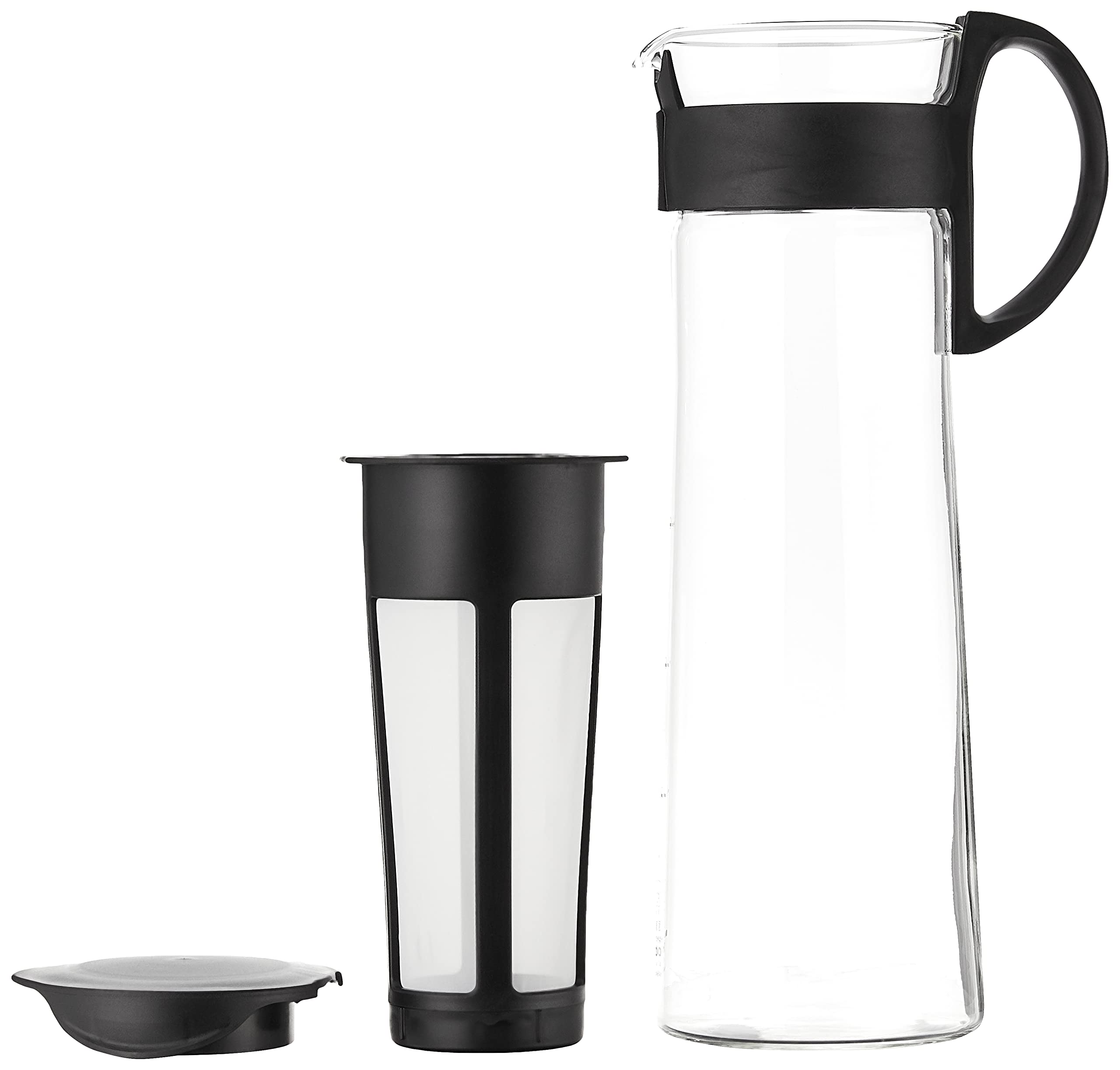Hario Mizudashi Cold Brew Coffee Maker - 1000ml Large Capacity, Durable Glass & Plastic, Easy to Use Iced Coffee Brewer for Home, Office, or Travel - Black