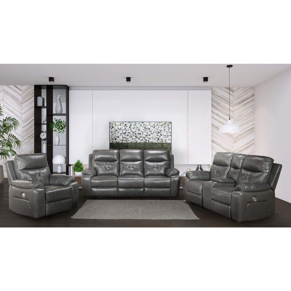 ComfortMaxx Power Reclining Loveseat - Electric Adjustable Sofa with Cup Holders & USB Ports for Living Room, Home Theater & Small Spaces