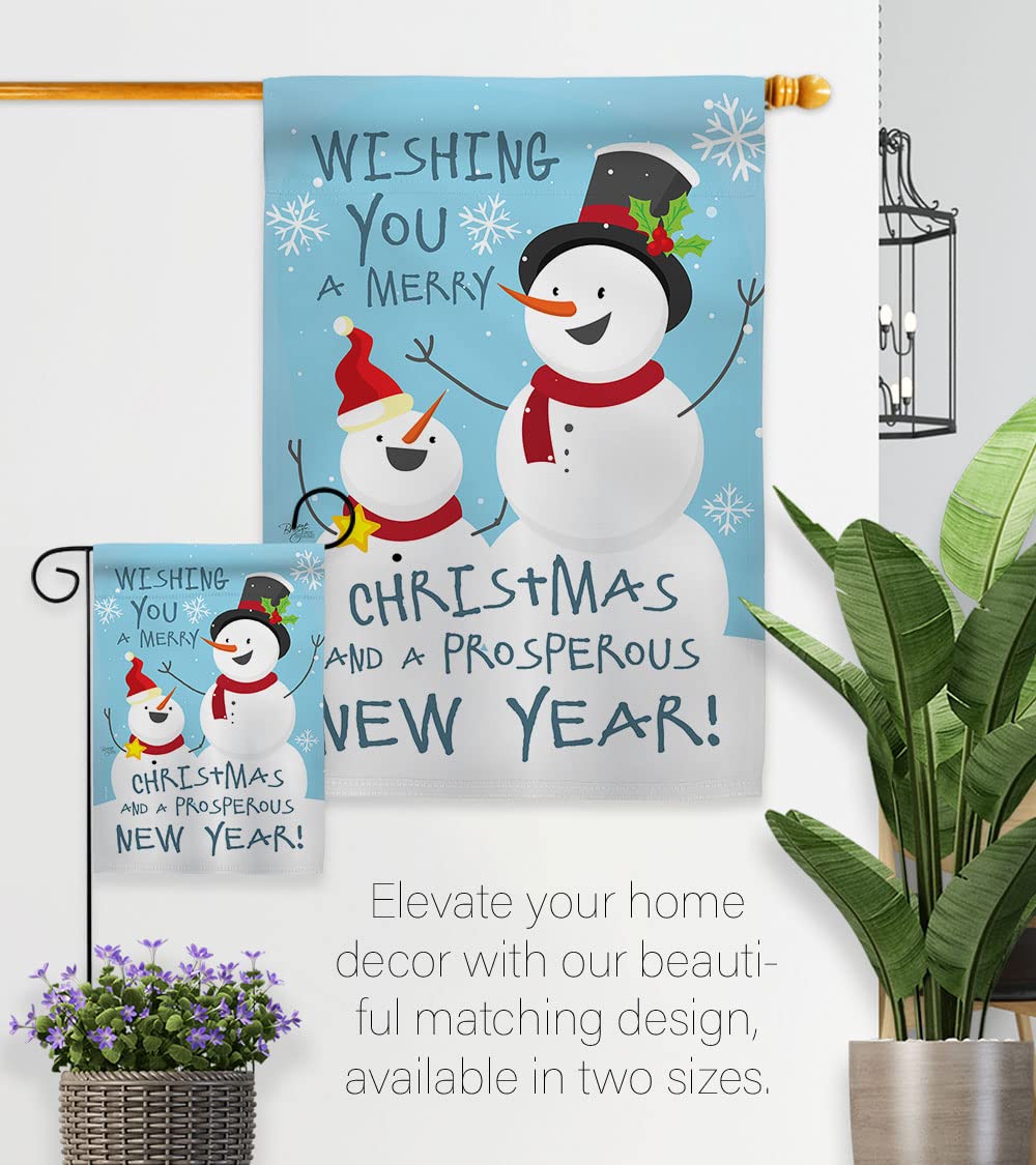 Snowman Christmas House Flag Set 28x40