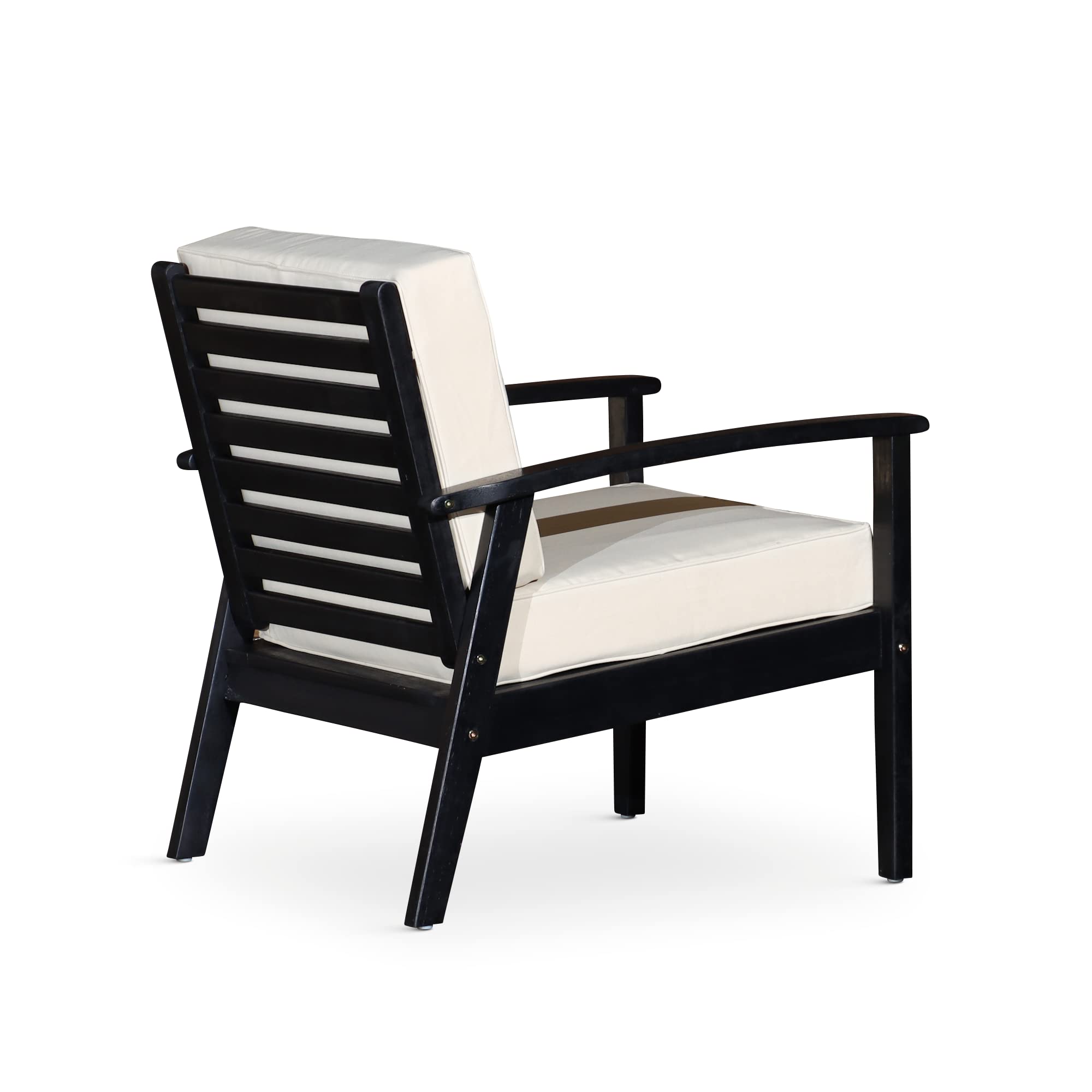 DTY Outdoor Living Longs Peak Deep Seat Eucalyptus Chair - Espresso Finish with Burgundy Cushions | Patio Furniture for Backyard, Garden & Poolside Relaxation