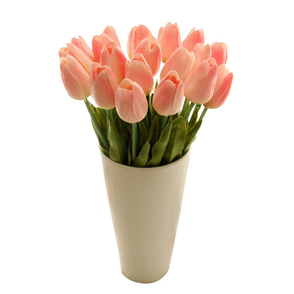 VICASKY Artificial Tulips - Real Touch Faux Silk Tulip Flowers for Wedding, Home, Party, Balcony & Yard Decor (Champagne) | Perfect for Centerpieces, Table Arrangements & Outdoor Decorations