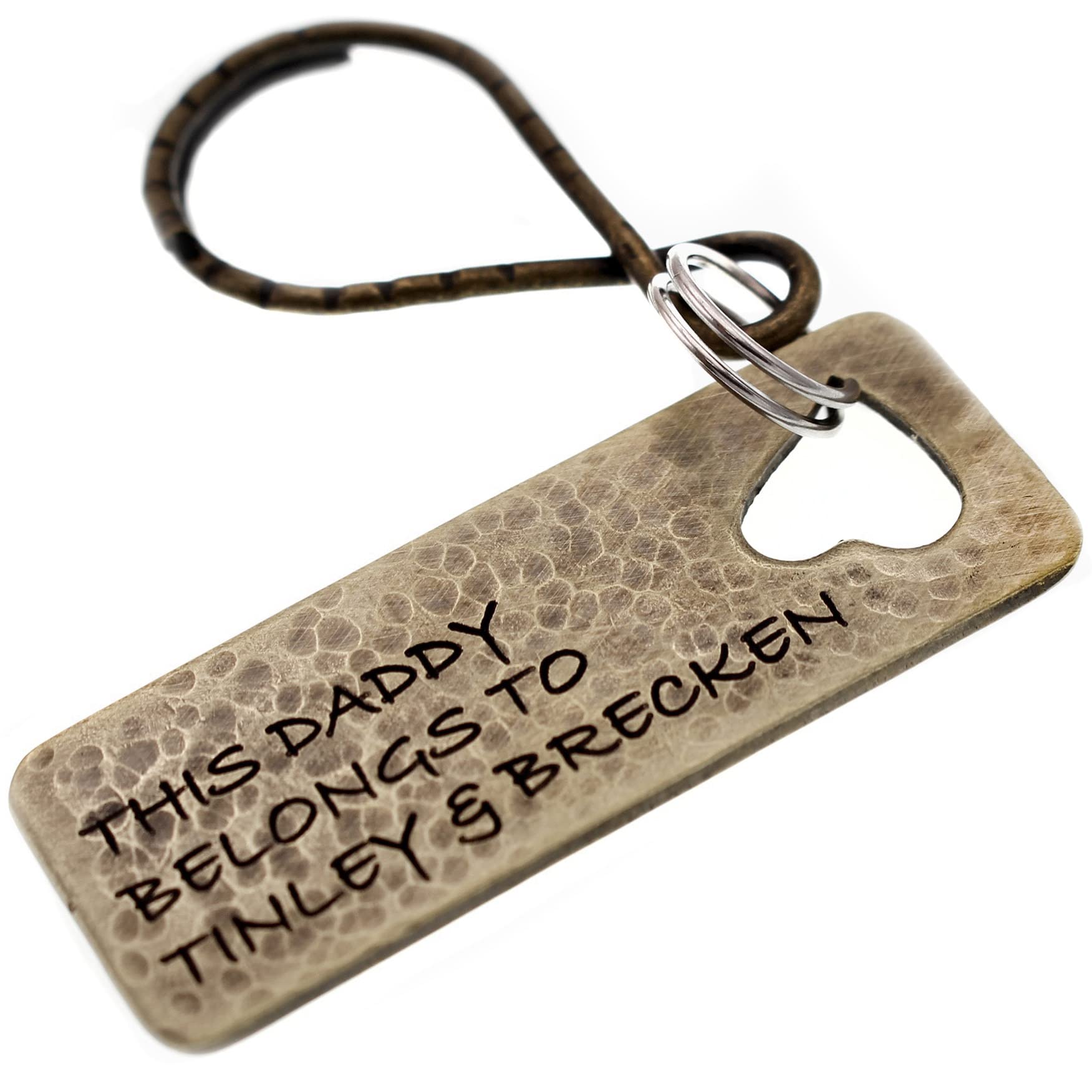 Personalized Rustic Keychain for Dad - Best Father's Day Gift for Dad & Grandpa - Perfect for Keys, Wallets & Everyday Carry