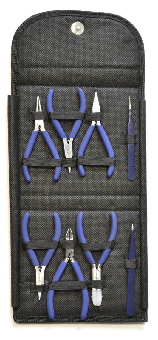 Grobet USA 8-Piece Complete Plier and Tweezer Tool Set for Jewelry Making, Electronics Repair & DIY Crafts – Professional Precision Tools