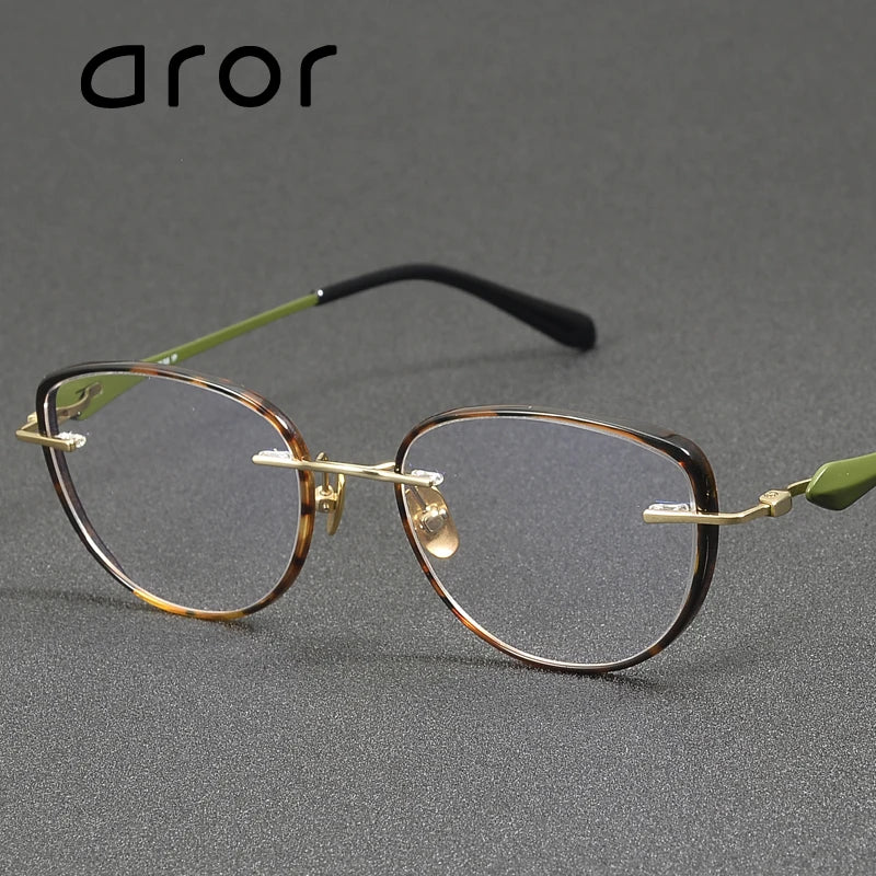 Stylish Unisex Titanium Cat Eye Eyeglasses - Oval Full Rim Flat Top Frame 49417 | Perfect for Work, Reading & Fashion Accessories