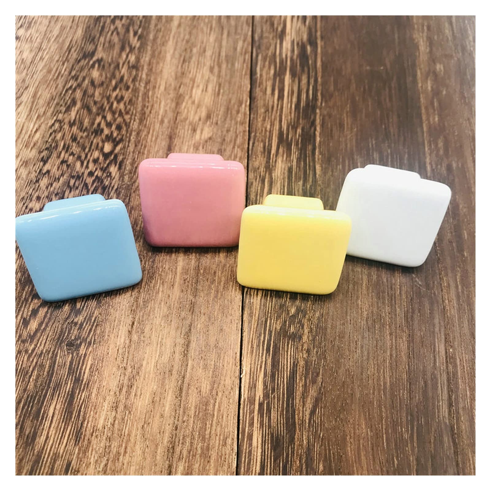 Ceramic Cabinet Hardware Handles - 1 Piece Square Yellow Furniture Handle for Kitchen Drawers, Children's Room & Cabinet Doors | Durable & Stylish Home Decor Upgrade