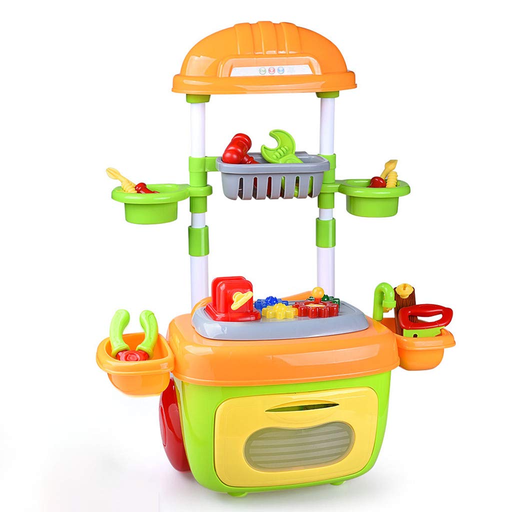 **2-in-1 Wooden Kids Tool Workbench & Travel Suitcase Toy Set - Pretend Play Construction Kit for Toddlers, Boys & Girls - Portable DIY Workshop for Home, Travel & Outdoor Play (One Size)**