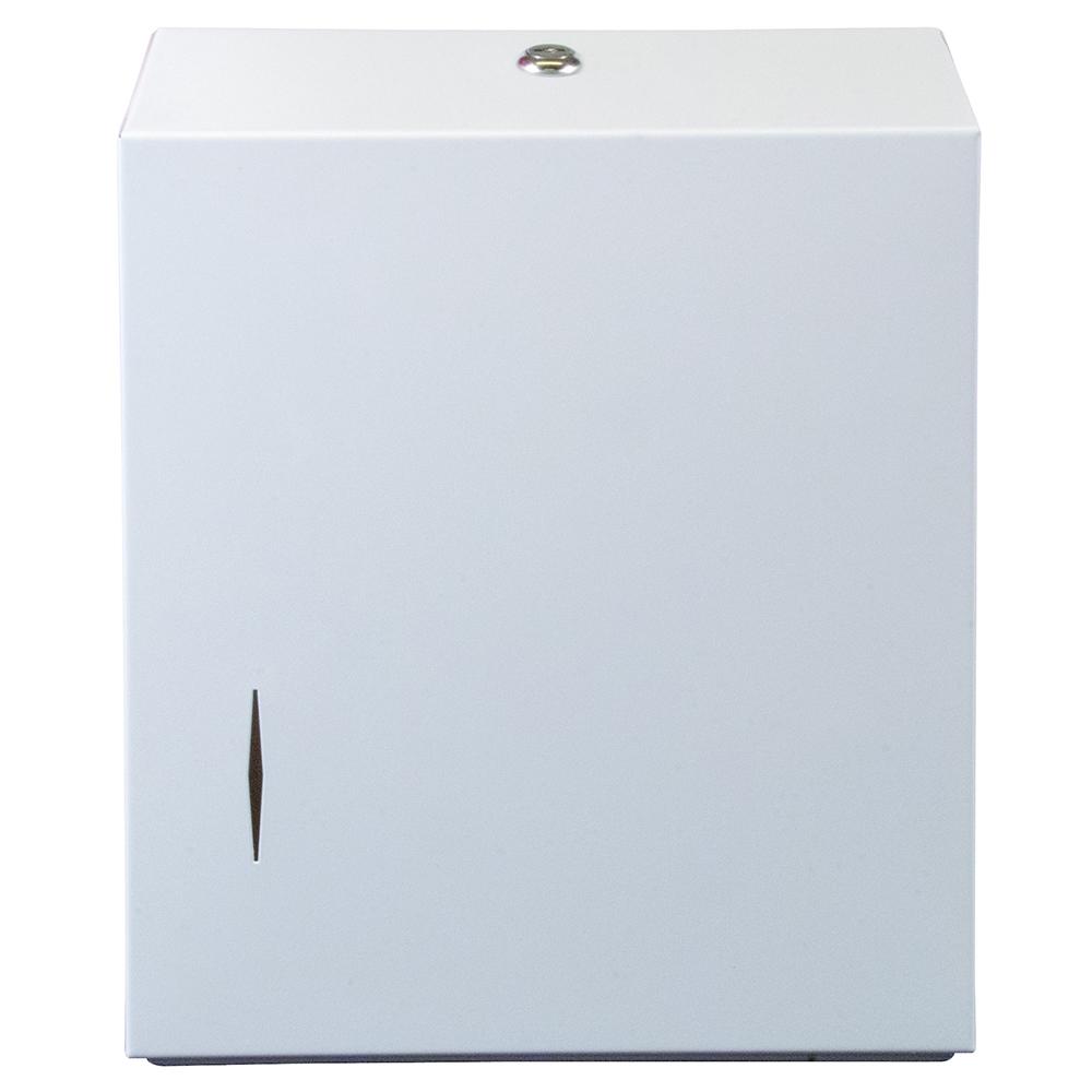 Bradley 250 3300 White Enamel Surface Mounted C-Fold Paper Towel Dispenser - Ideal for Restrooms, Kitchens, and Commercial Use