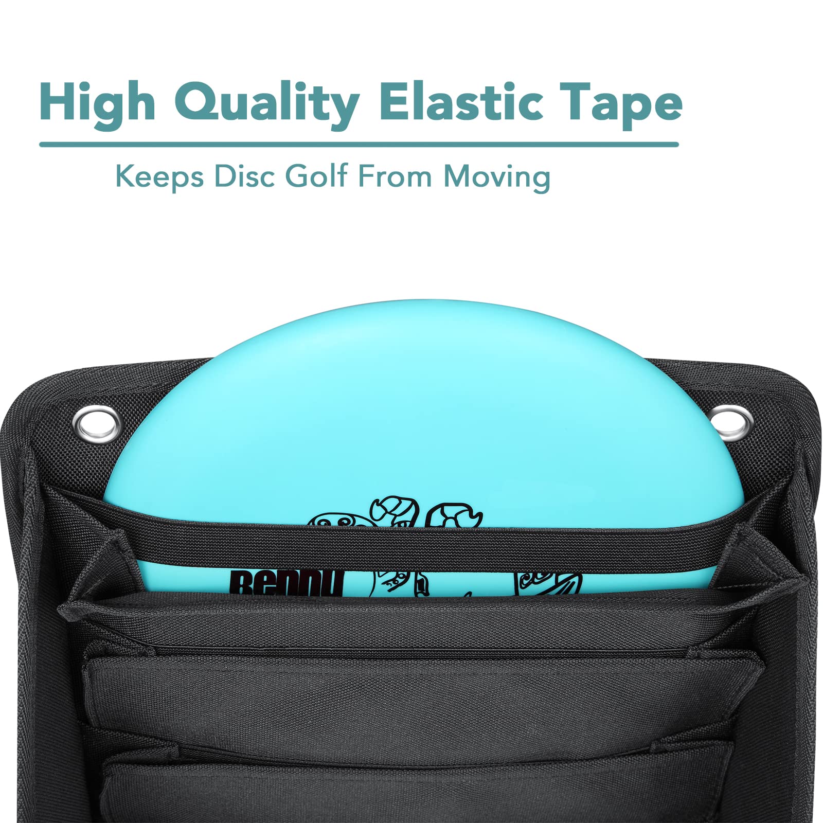 **LUCKY CLOVER Disc Golf Cart Putter Pouch – Velcro Strap Storage Bag for Discs & Accessories | Fits Most Disc Golf Carts | Perfect for Tournaments & Practice Rounds**
