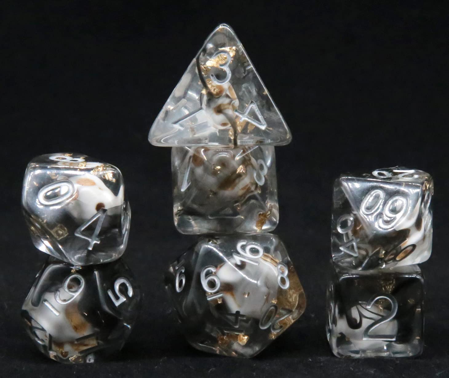 Premium Polyhedral Dice Set for D&D, RPG & MTG - 7-Piece HS Dice Skull Set with D20, D12, D10, D8, D6 & D4 - Sparkle Skull Design for Tabletop Gaming, Dungeons & Dragons Campaigns & Magic: The Gathering Battles